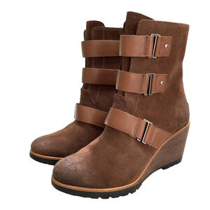 SOREL After Hours Suede Bootie with Buckles Women's 10.5